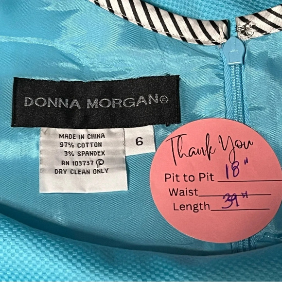 Donna Morgan Aqua Fitted Sheath Dress - Picture 4 of 7